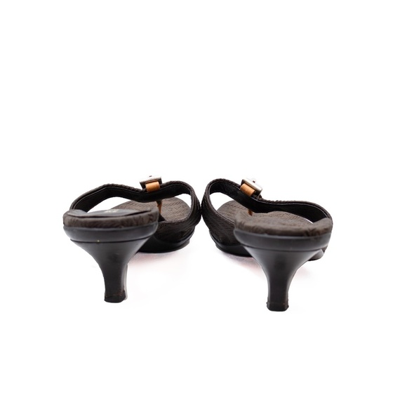 Prada Brown Kitten Heel Logo Monogram Sandals – Size EU 37.5 / UK 4.5 / US 7.5 - Picture 4 of 8